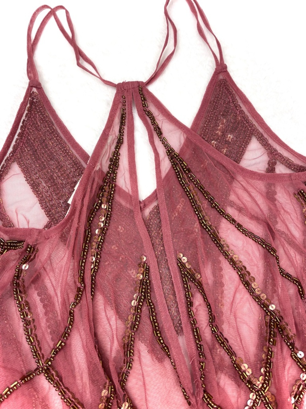 Kimchi Blue Dusty Rose Beaded Sheer Tank - Picture 7 of 8